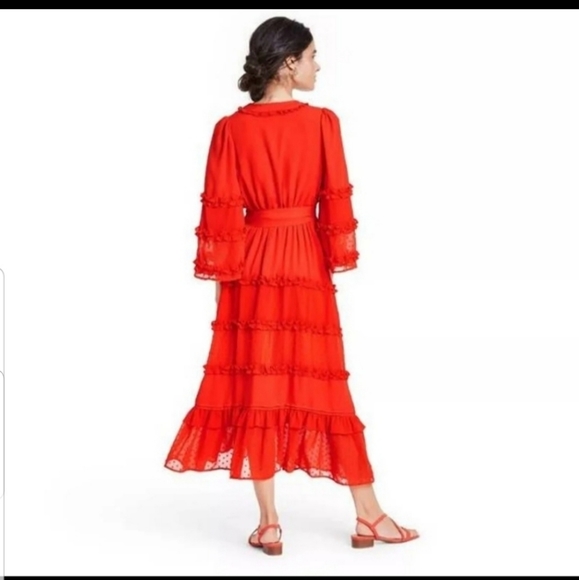 Alexis X Target Angel Sleeve Tiered Ruffle Dress - Small - Picture 3 of 6